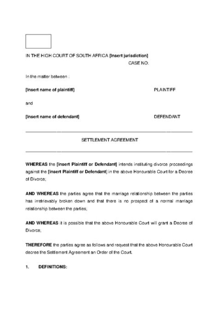 Can a divorce settlement agreement be changed South Africa?