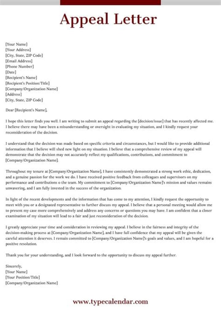 How do you appeal a lock-in letter?