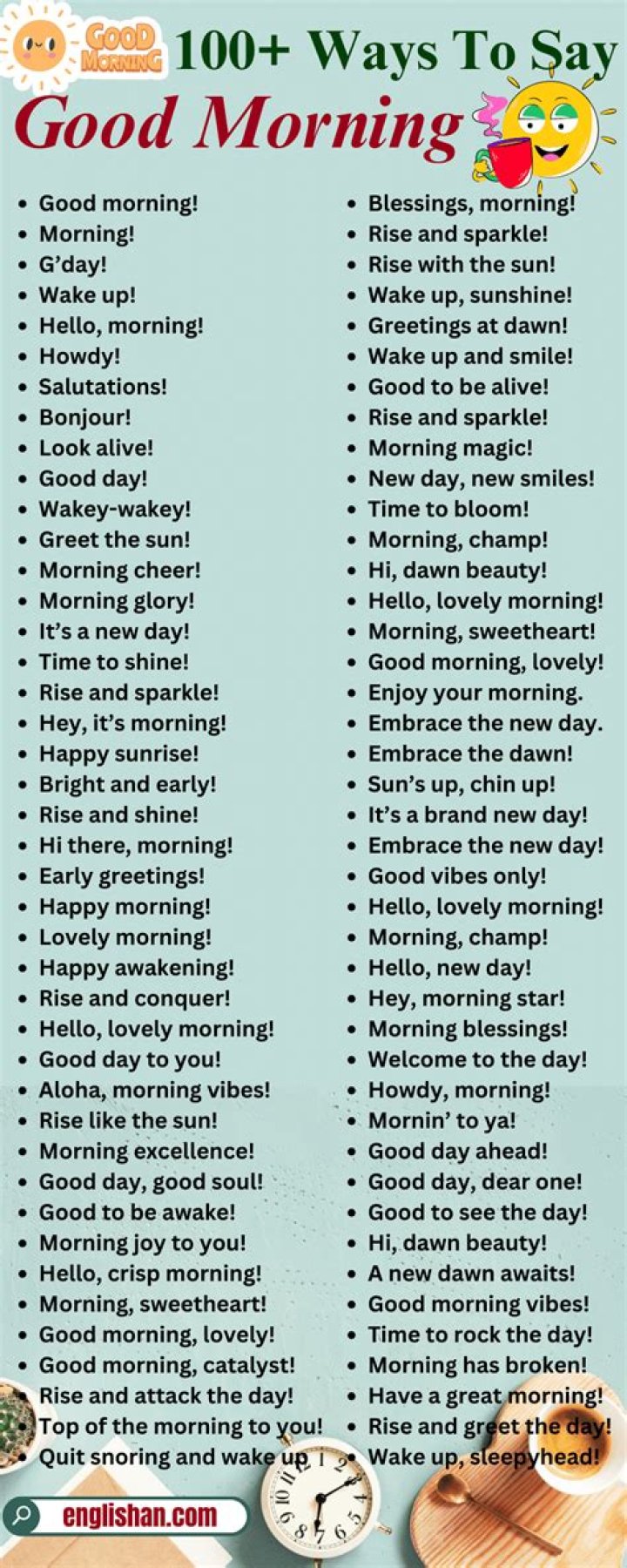 How do you wish good morning in unique way?