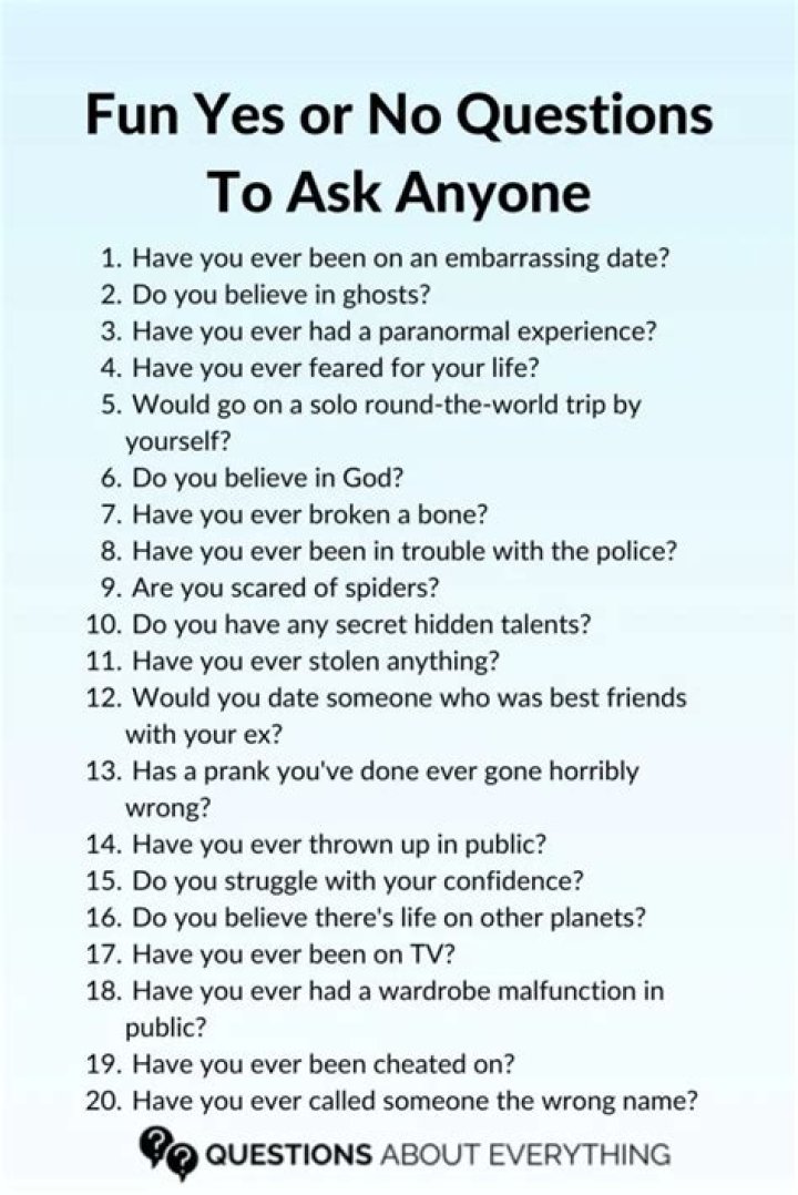 What are some yes questions?