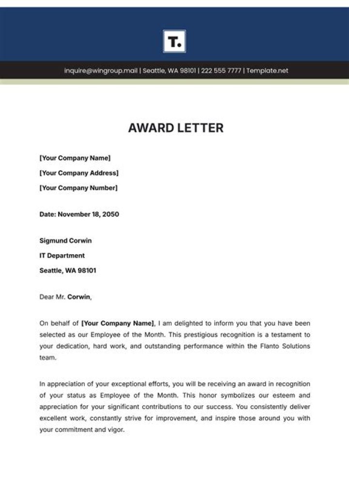What does an award letter mean from EDD?