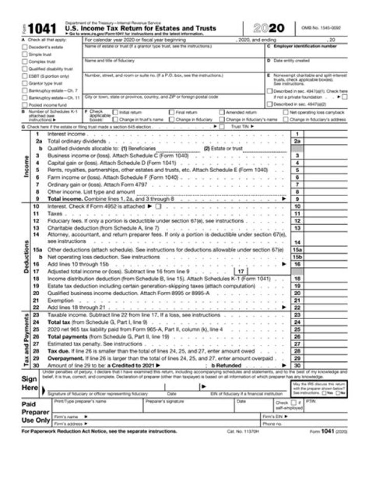 What expenses are deductible on Form 1041?