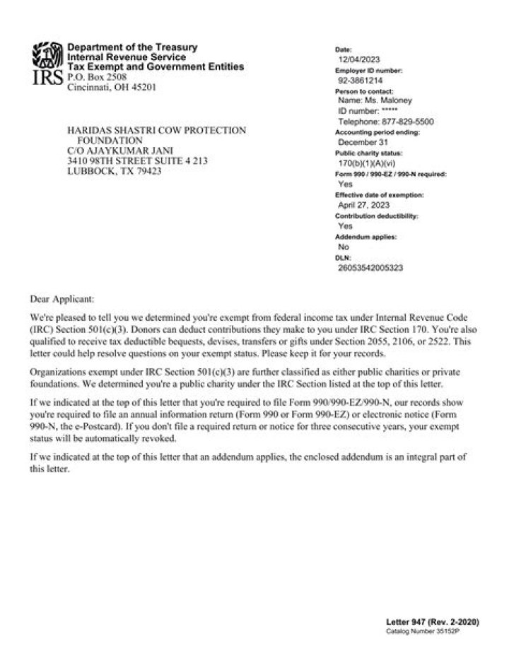 What happens if you receive the 4883c letter from the IRS?