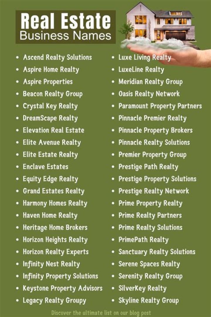 What is a good business name for real estate?
