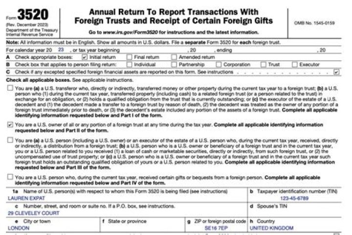 What is IRS Form 3520 for foreign inheritances?