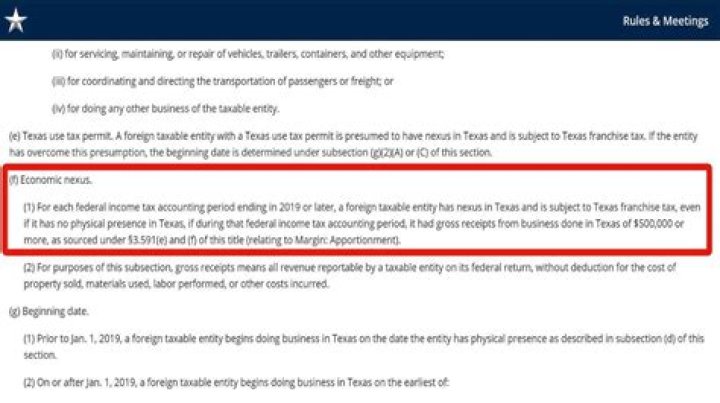 What is the no tax due threshold for a Texas LLC?