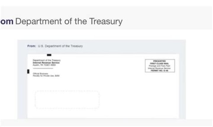 What mail comes from IRS Department of Treasury?